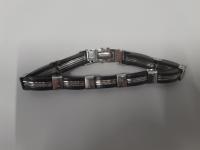 BLACK AND STAINLESS STEEL BRACELET